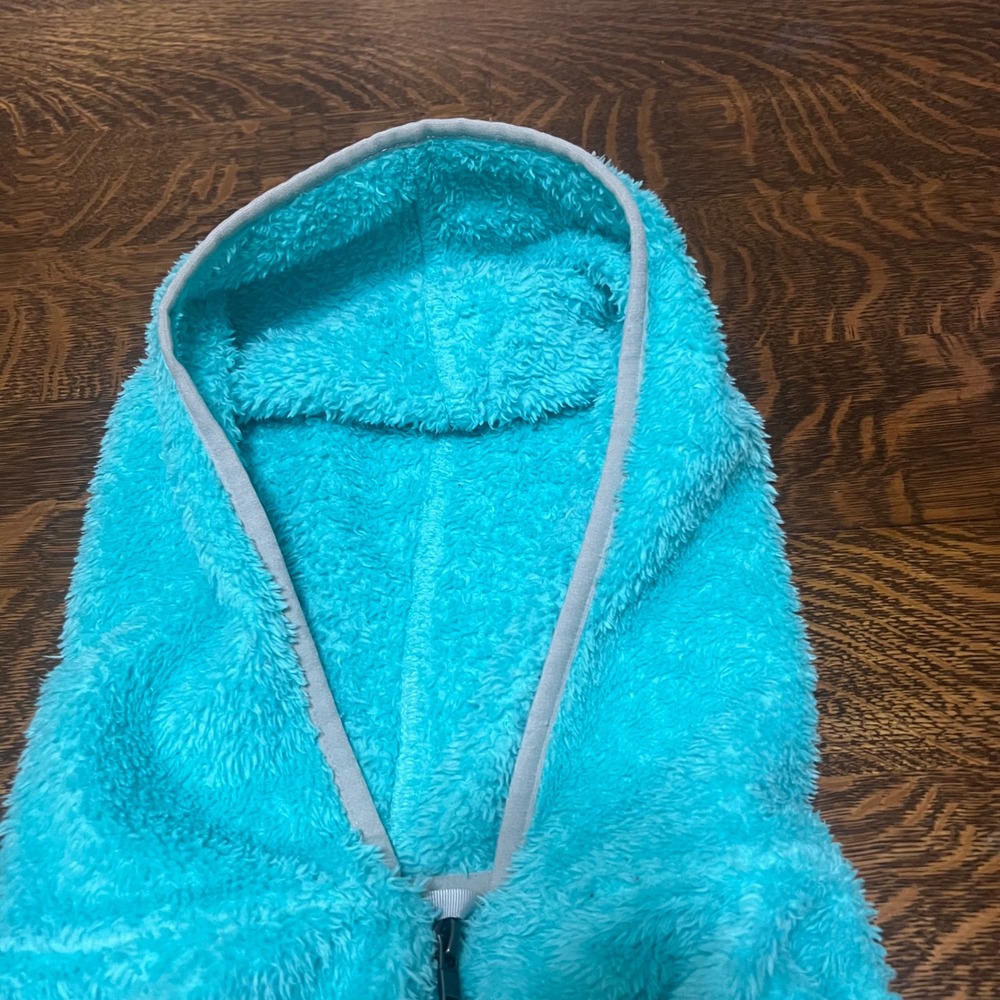 The North Face Fleece Hoodie Womens XL Teal Blue Osito Full Zip Jacket CF2Z - Picture 6 of 8